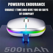 Tablet Phone Computer Bluetooth Wireless Mouse Charging Luminous 2.4G