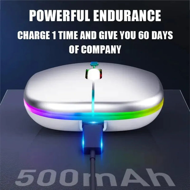 Tablet Phone Computer Bluetooth Wireless Mouse Charging Luminous 2.4G