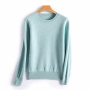 Autumn And Winter Cashmere Sweater Women's Crew Neck Pullover Casual Knitted Top Women's Short Undercoat Fashion 18 Colors