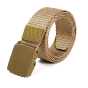 Men's Canvas Belt Plastic Buckle Metal-Free Tactical Waist Belt