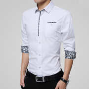 Mens Long Sleeve Button Down Shirt With Floral Details