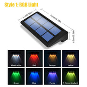 Solar Fence Lights Outdoor Waterproof RGB Color Changing/Warm White