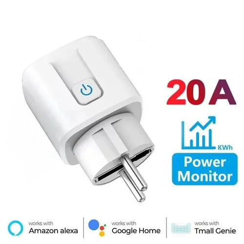 Tuya 16A 20A EU Smart Socket WiFi Smart Plug With Power Monitoring