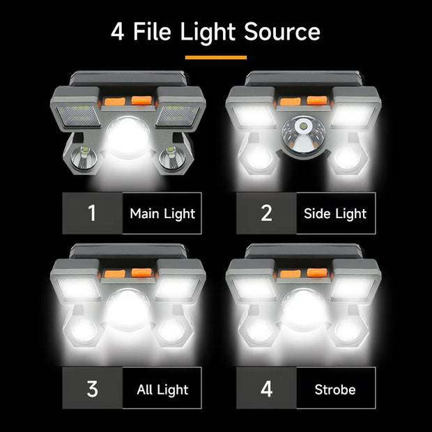 5 LED Flashlight Rechargeable with Built in Battery Strong Light