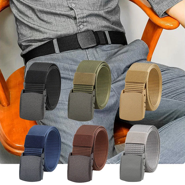 Metal Free Nylon Belt, MEN'S Tactical Woven Plastic Buckle Belt