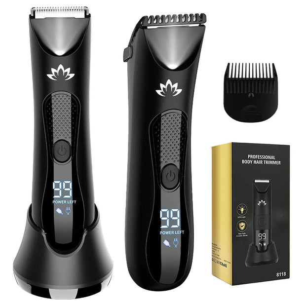 Full Body Hair Trimmer With Base Ceramic Steel Cutter Head Body Shaver