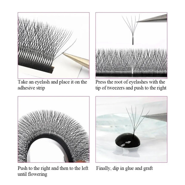 Fadvan 5D W Shaped Eyelash Extensions 0.07 D Natural Faux Mink Lashes