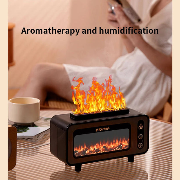 Fireplace Diffuser 7 Colors LED Ultrasonic Aroma Essential Oil 3D