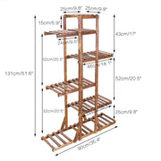 Indoor 6 Tier Wooden Plant Home Decor Stand