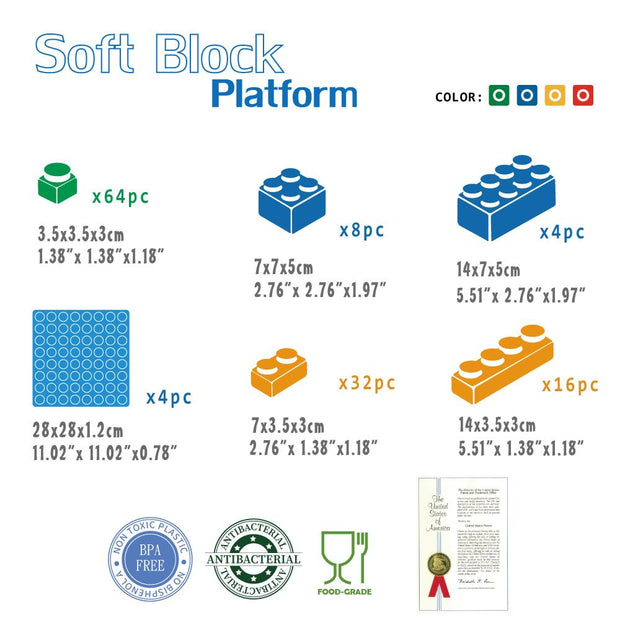 UNiPLAY Platform with 124pcs Soft Building Blocks (#UB014)