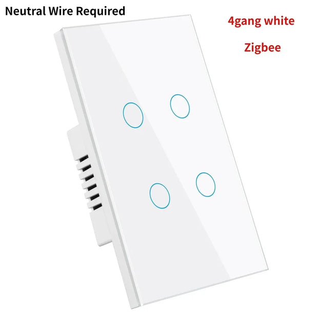 Melery Zigbee Smart Light Switch with/without Neutral Wire Wall Touch Sensor Glass Panel Voice Remote by Tuya Alexa Google Home