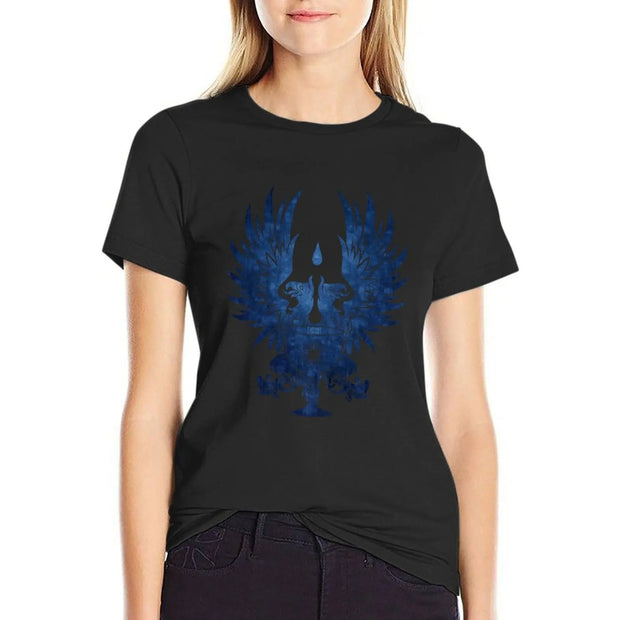 Dragon Age: Grey Warden Blue T-Shirt Female clothing cute tops lady clothes aesthetic clothes summer clothes for Women