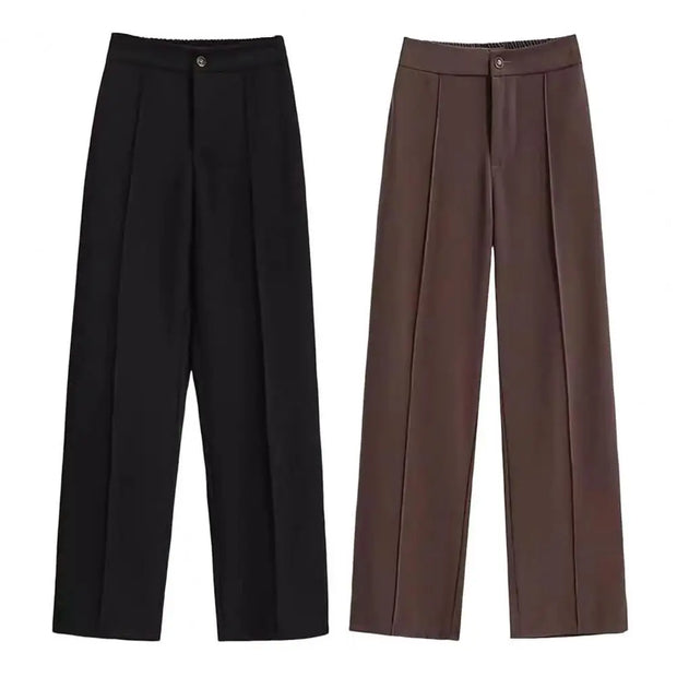 Fashion Office Wear High Waist Pants For Women Formal Pants Office Outfits Suit Trousers Black Ladies Dress Pants Workwear 2024