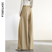 SENTUBILA Women Wide Leg Pants Office Lady Work Wear Trouser 2025 Spring Fashion Elegant Commute Full-length Pants 133K51993