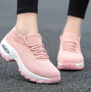 Women Casual Shoes Yellow Walk Shoes Arch Support Casual Sneakers Air Cushion Sport Running Shoes Breathable Autumn Sock Sneaker