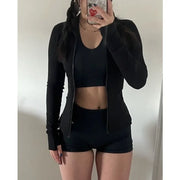 Sports Jacket Women's Slim Fitness Top 2024 Autumn and Winter Yoga Clothes Zipper Casual Polished Jacket