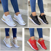 Platform Women Sneakers 2024 New Fashion Lace Up Ladies Casual Flats Outdoor Running Walking Shoes Comfortable Female Footwear