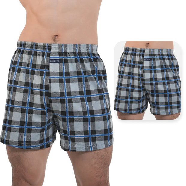 2pcs Mens Aro Pants Plaid 100% Cotton Pajama Bottoms Flat Corner Pants Loose Comfortable At home Elastic Waist Sleeping Shorts