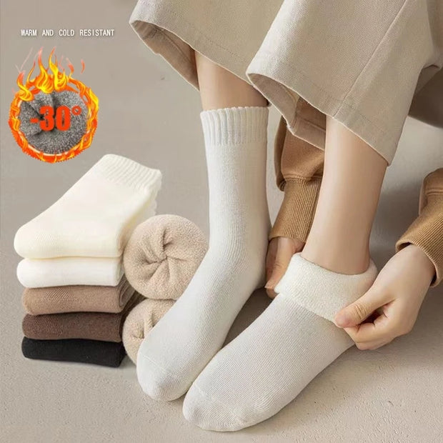 Women Socks Autumn Winter Snow Long Socks Warm Solid Socks Thickened Floor Extra Thick Hairy Soft Sleep Socks Against Cold Sock