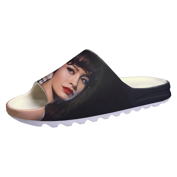 Singer Selena Quintanilla Soft Sole Sllipers Home Clogs Step On Water Shoes Mens Womens Teenager Step in Customized Sandals