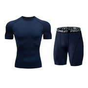 Gym Tight Training Clothing Workout Jogging Sports Set Fitness Men's Compression Thin Underwear Top Shorts Sportswear