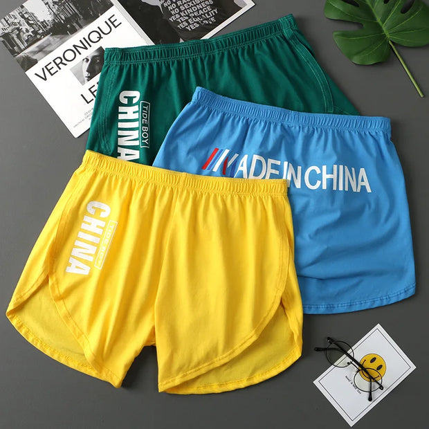 Fashion Loose Men's Underwear 100%Cotton Soft Mid Waist Arrow Pants Breathable Underpants Boys Large Size Boxer Shorts Sleepwear