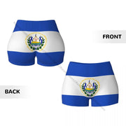 Yoga Shorts El Salvador Flag Women Biker Tight Elastic Workout Sports Leggings Sportswear