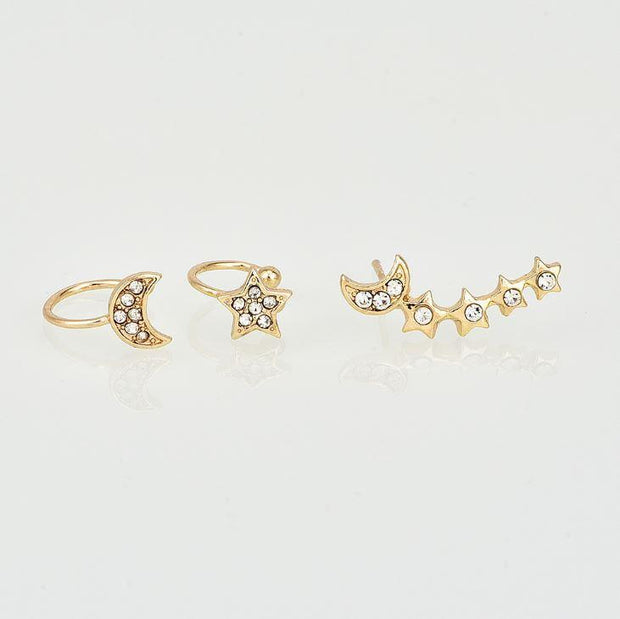 Moon & Star Earring and Cuff Set