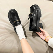 Hight Quality 2025 Spring New Business Casual Style Black Patent Leather Loafer For Women's Daily Dress Height Increasing Shoes