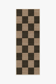 Checkerboard Soft Black Re-Jute Rug