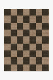 Checkerboard Soft Black Re-Jute Rug