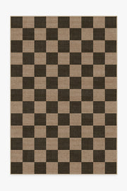 Checkerboard Soft Black Re-Jute Rug