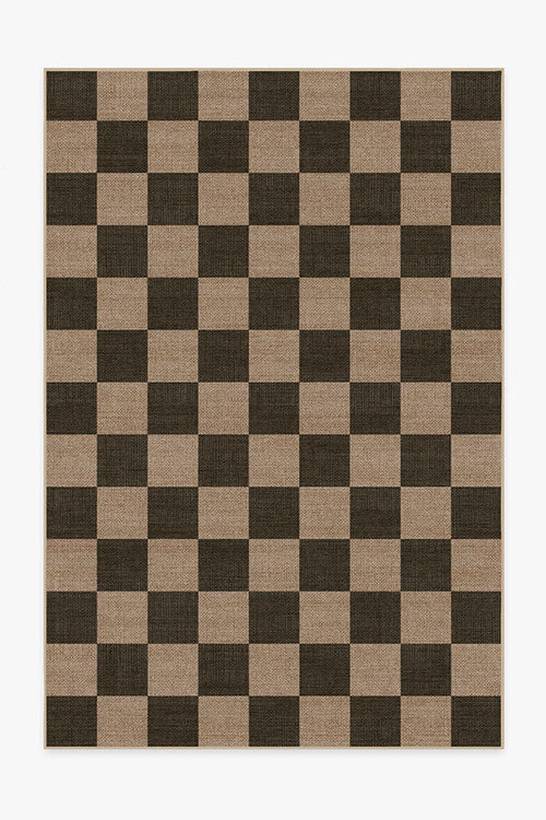 Checkerboard Soft Black Re-Jute Rug