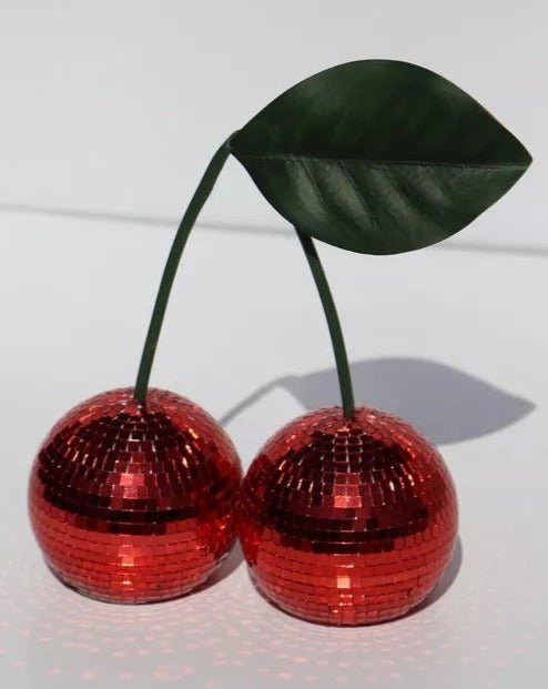 Cherry Disco Ball, Whimsical Dopamine Decor, Quirky Decorative Object