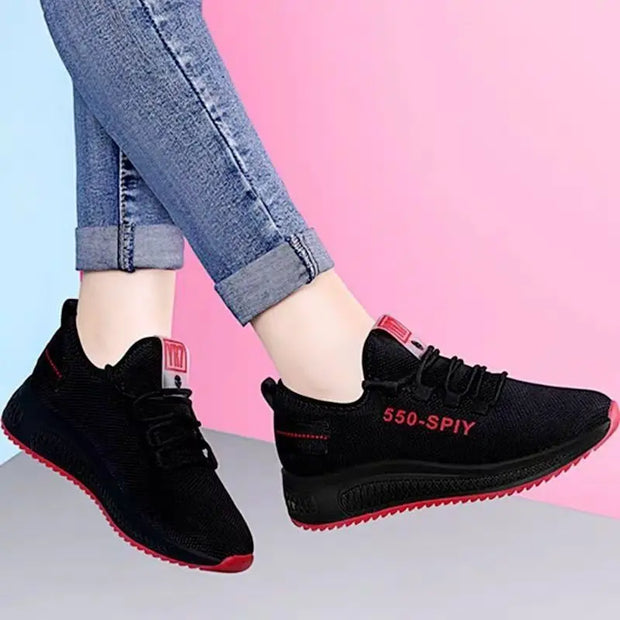 Women's Breathable Non-slip Platform Fashion 2023 Autumn New Casual Shoes Korean Running Shoes Black Sneakers shoes for women