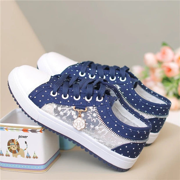 2022 New Arrival Girls Summer Shoes Low Top Mesh Breathable Sneakers Students Flats Shoes Print Women Casual Shoes Ladies Sandal