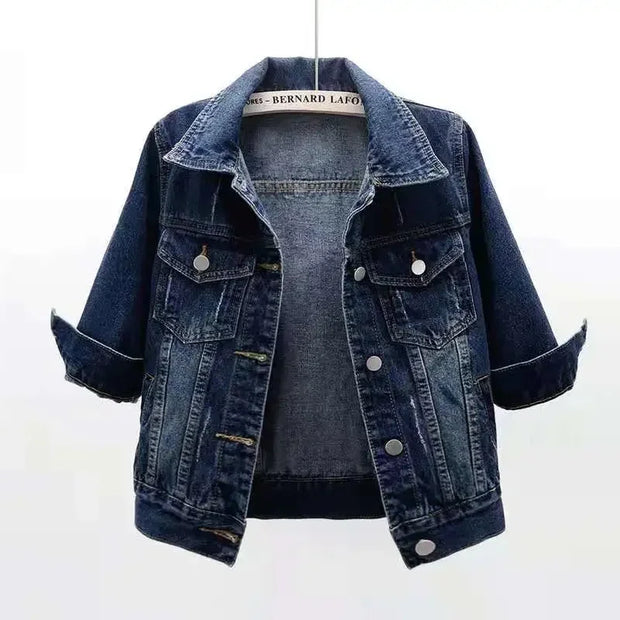 2024 Summer Women Denim Jacket Candy Color Casual Short Denim Coat Famale Jeans Jackets Outerwear Casaco Jaqueta Feminina B235