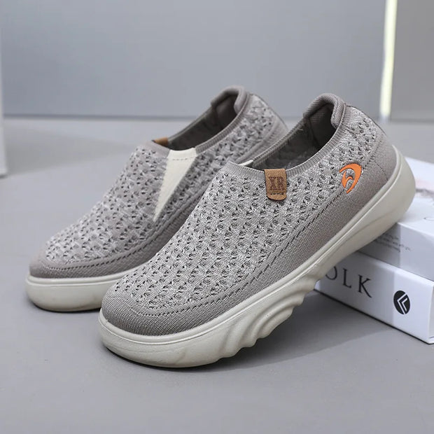 2025 New Shoes for Woman Vulcanize Shoes Autumn Round Toe Flats Mesh Breathable Ladies Fisherman Shoes Platform Casual Sneakers