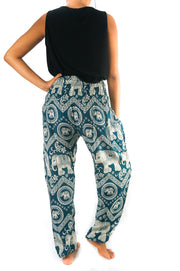 Teal ELEPHANT Pants Women Boho Pants Hippie Pants Yoga