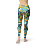 Womens Hexagon Floral Leggings