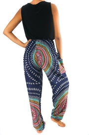 Blue SWIRL Women Boho Pants Hippie Pants Yoga Pants