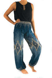 Teal PEACOCK Women Boho Pants Hippie Pants Yoga Pants