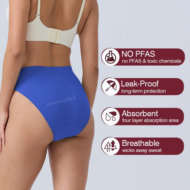 Menstrual Panties for Women Menstruation Period Panties High Waist Absorbent Underwear Girl Reusable Menstrual Brief Plus Size