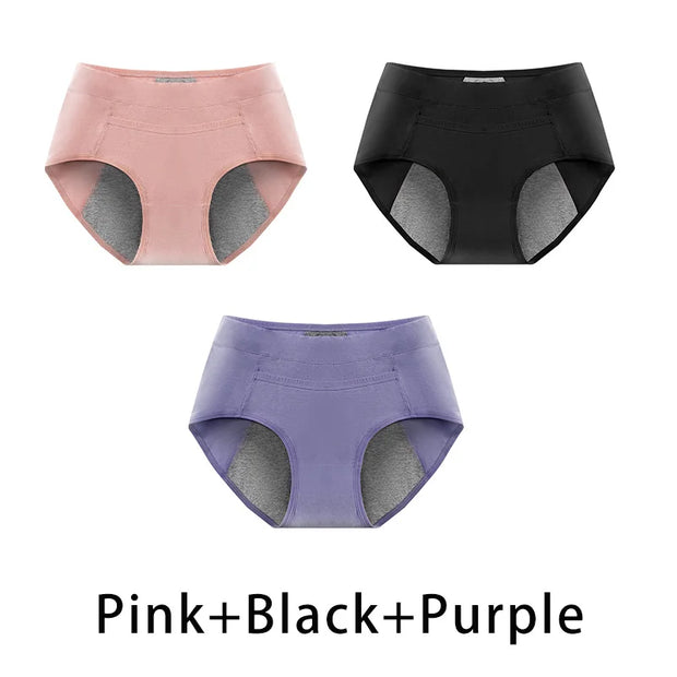 Women's Cotton higth waist panties female Leak Proof Physiological Briefs For Menstruation Menstrual cycle absorbent underwear