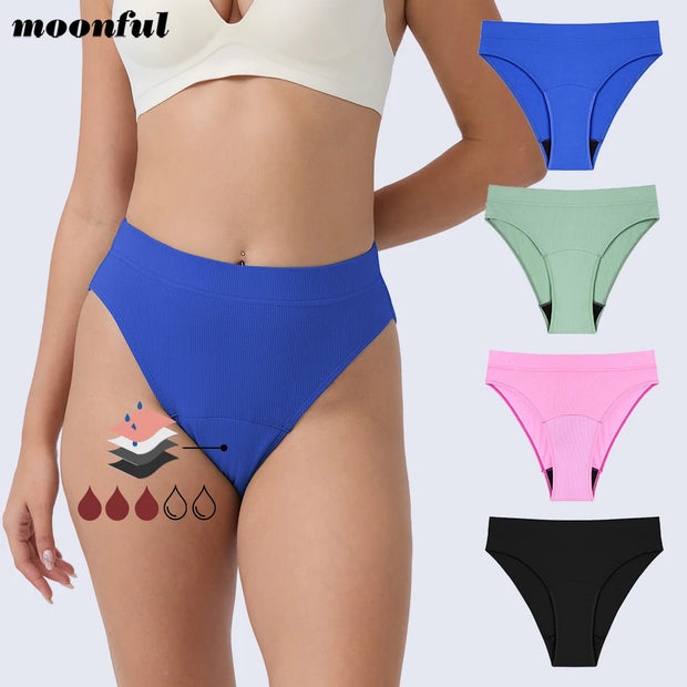 Menstrual Panties for Women Menstruation Period Panties High Waist Absorbent Underwear Girl Reusable Menstrual Brief Plus Size