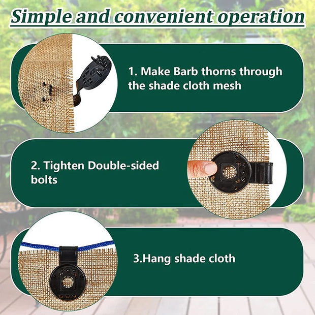 Sun Shade Net Clip Garden Tools Greenhouse Shade Cloth Fix Clamp Plastic Grommet Fence Netting Installation Hook