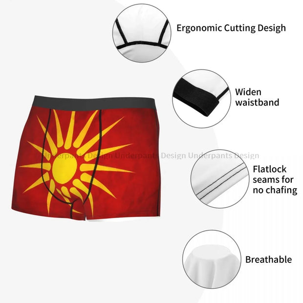 Flag Macedonia n  Of  Underpants Cotton Panties Men's Underwear Shorts Boxer Briefs