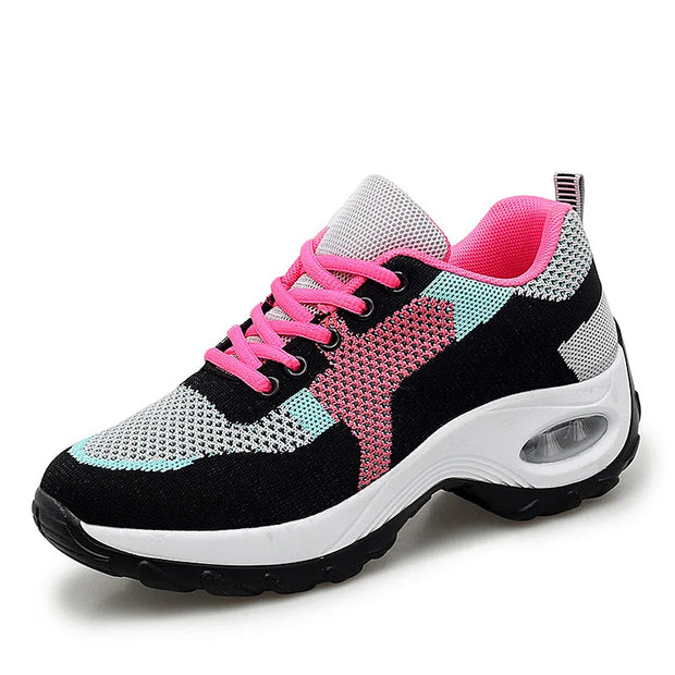 Women Walking Shoes Spring Autumn Casual Sport Shoes Lightweight Air Cushion Running Shoes Soft Mesh Breathable Woman Rock Shoes