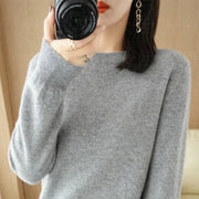 Autumn And Winter Cashmere Sweater Women's Crew Neck Pullover Casual Knitted Top Women's Short Undercoat Fashion 18 Colors