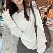 Korean lazy style loose long-sleeved T-shirt women's autumn new mid-length hot girl fashion pullover top trend